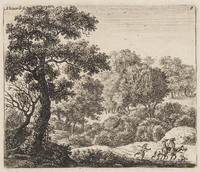 KG 04575
<br/>
Twee ruiters en een man met een hond
<br/>
<em>Waterloo, Anthonie, (1609-1690)</em>